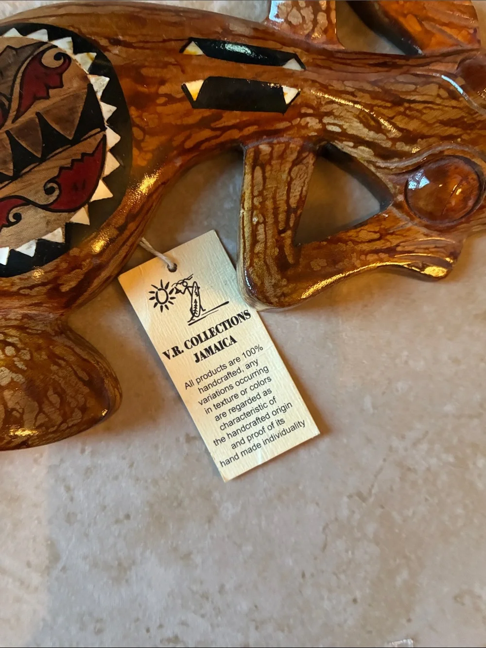 Handcrafted Wooden Brown Lizard Wall Decor